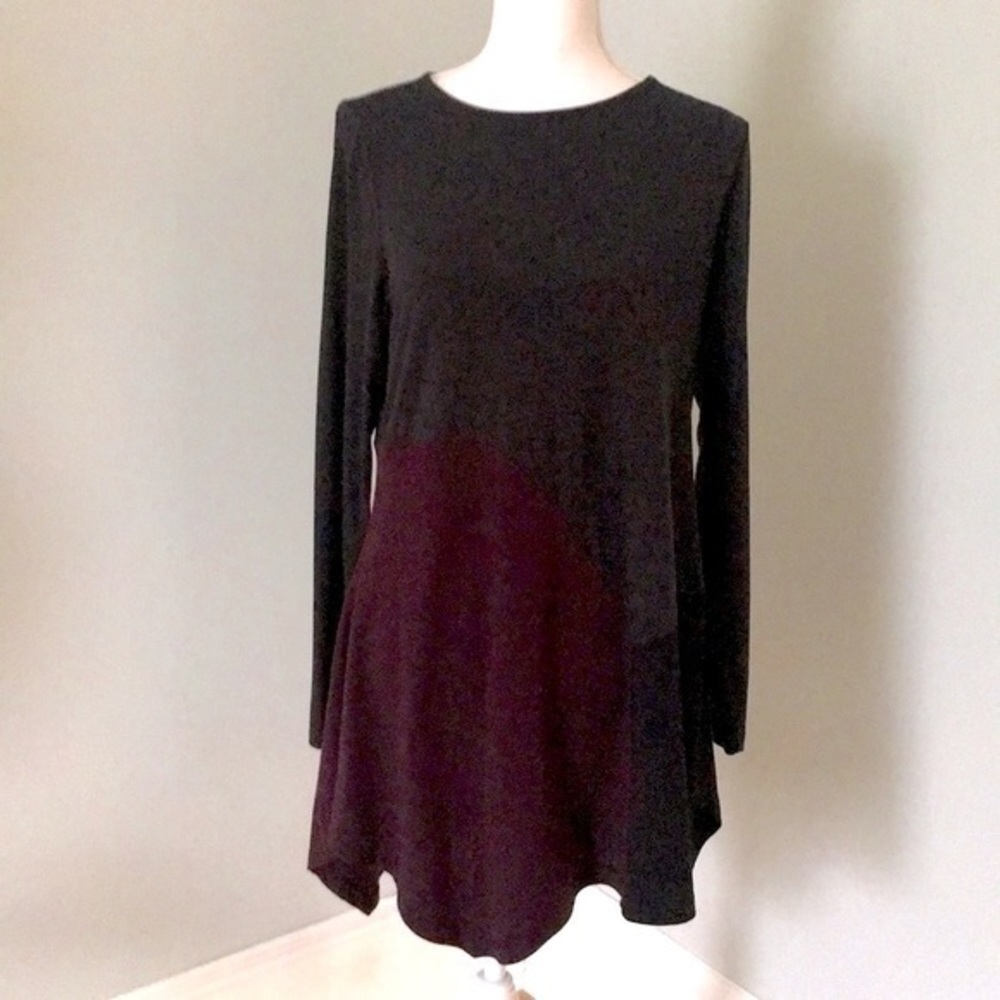 ALEMBIKA‎ asymmetrical tunic in black, grey purple